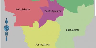 Kort over Jakarta distrikter