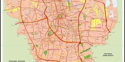 Kort over Jakarta gamle bydel
