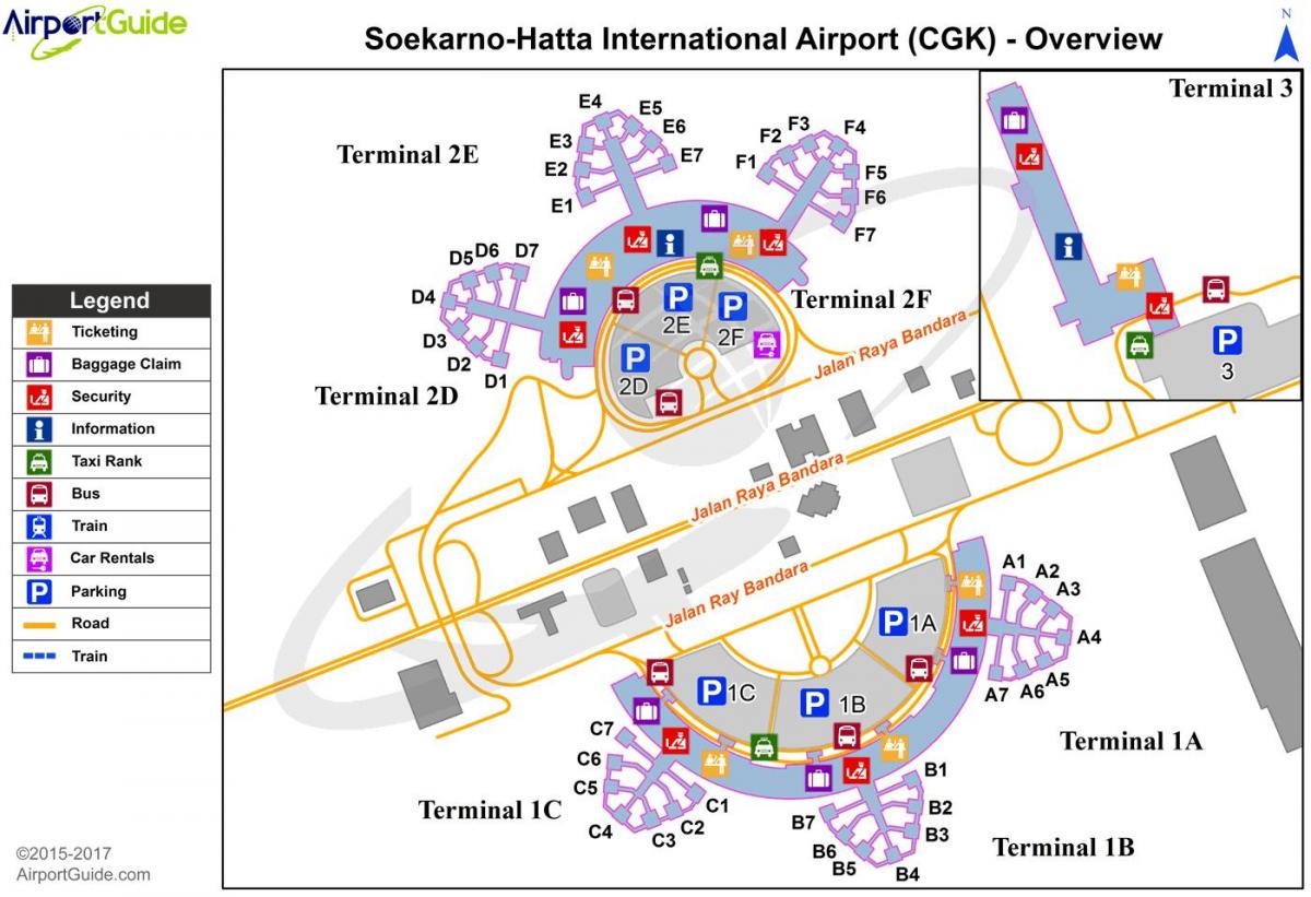 Jakarta internationale lufthavn kort