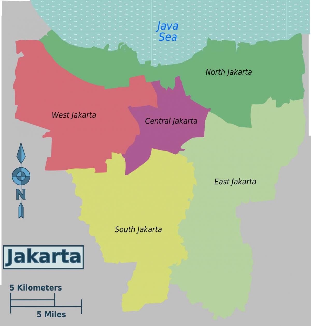 kort over Jakarta distrikter