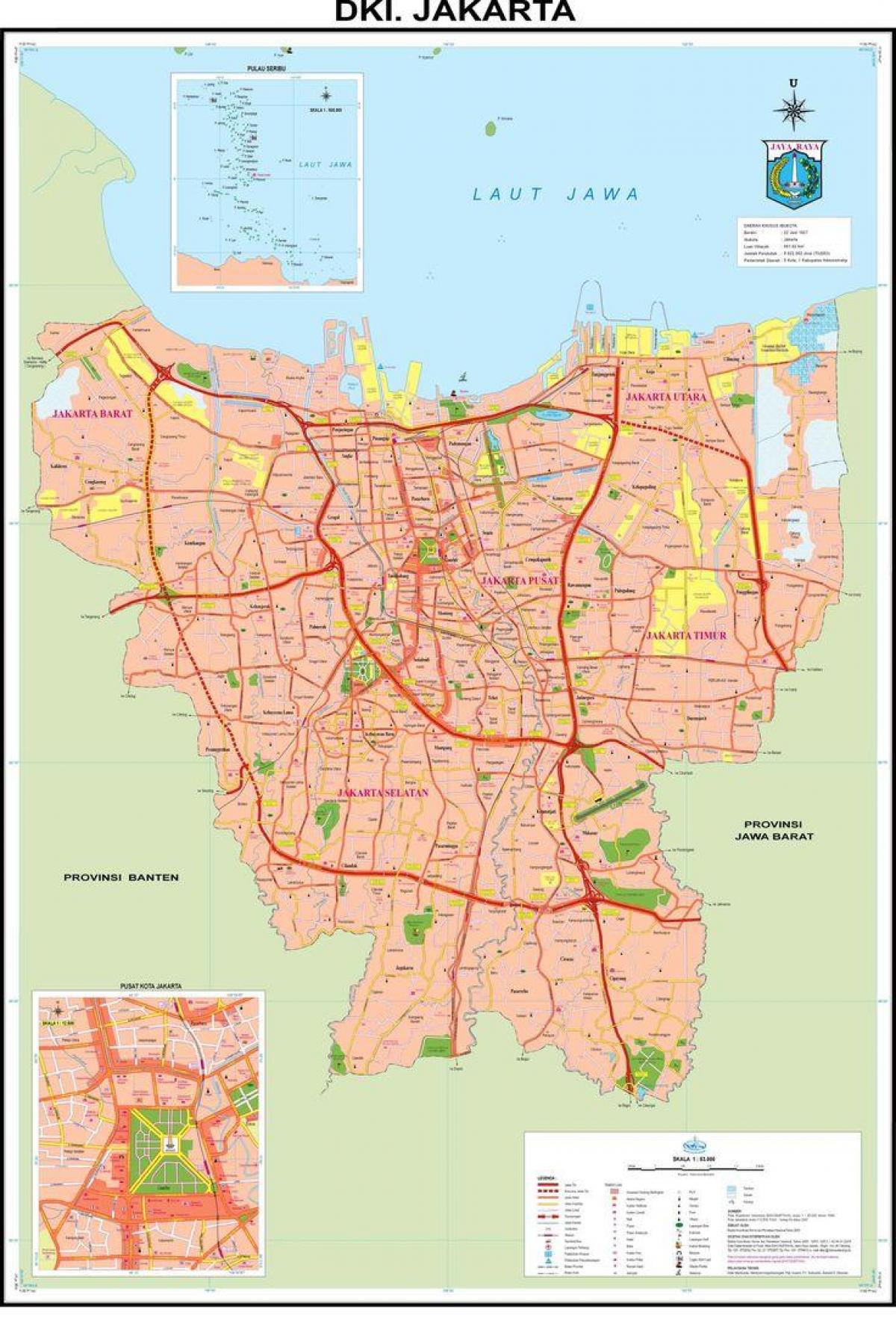 kort over Jakarta gamle bydel