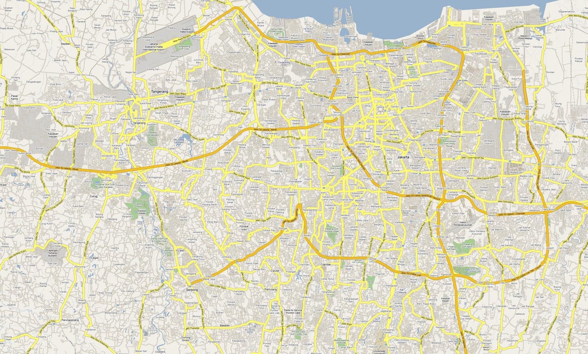 kort over Jakarta vej