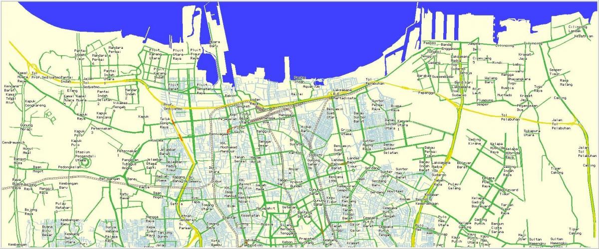 kort over nord Jakarta