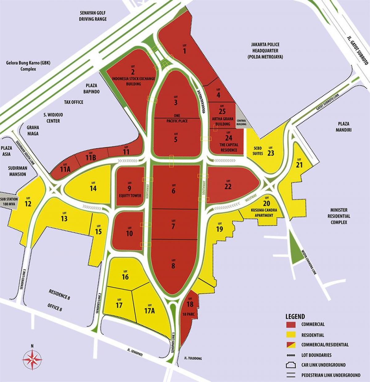 kort over scbd Jakarta